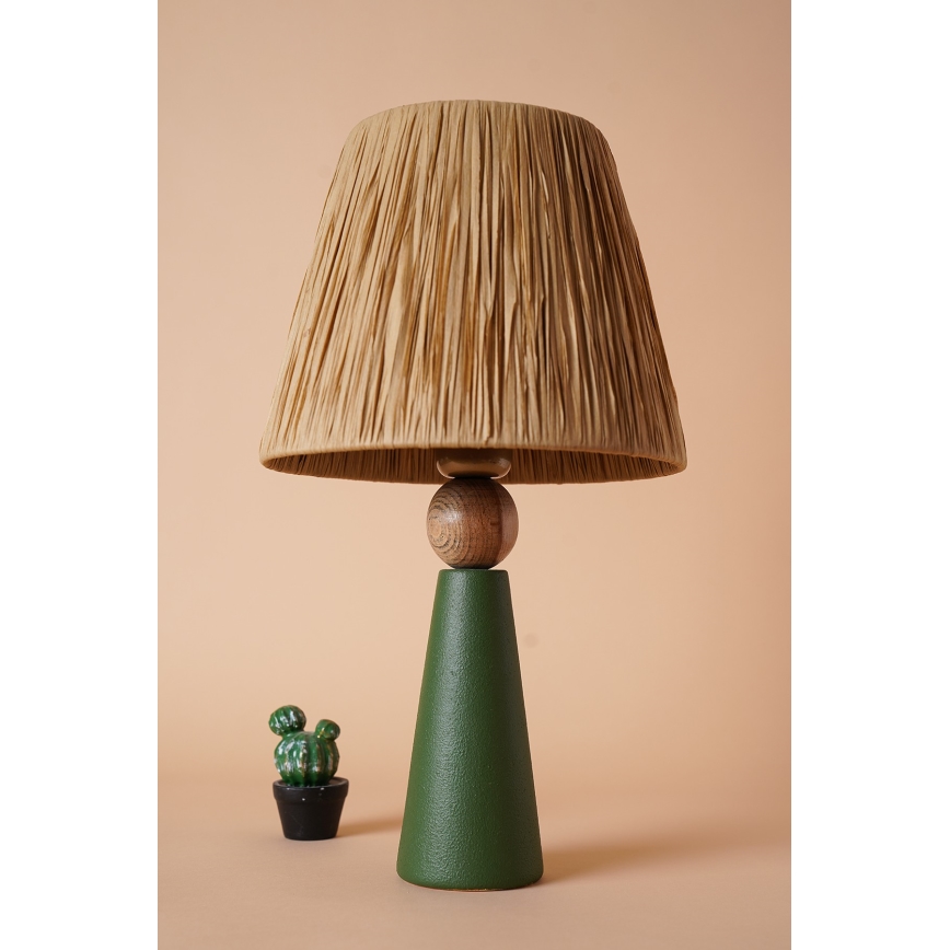 Pöytävalaisin 1xE27/40W/230V ruskea/vihreä