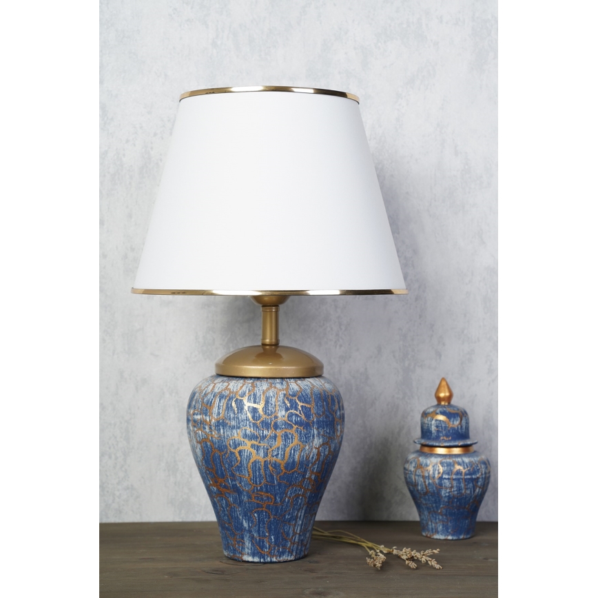 Pöytävalaisin 1xE27/40W/230V sininen/kulta