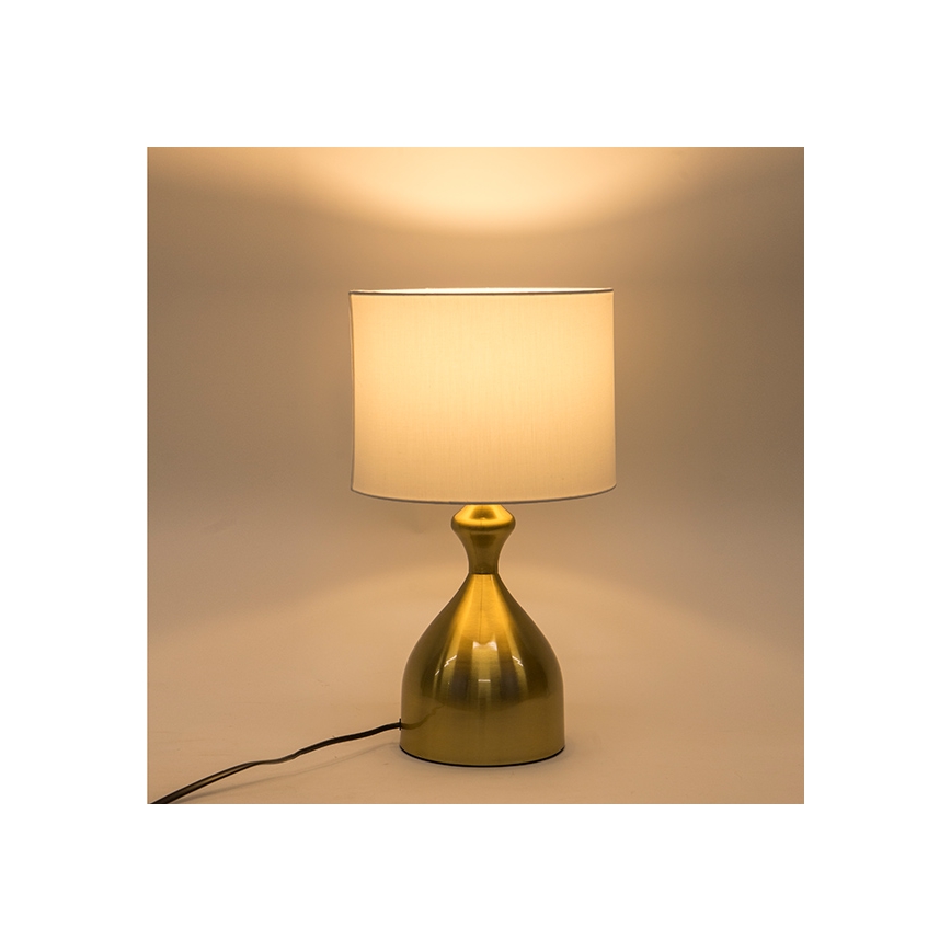 Pöytävalaisin 1xE27/40W/230V valkoinen/kulta