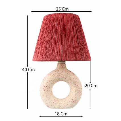 Pöytävalaisin 1xE27/40W/230V valkoinen/punainen