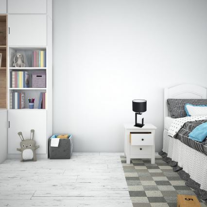 Pöytävalaisin 1xE27/60W/230V 45 cm musta/valkoinen