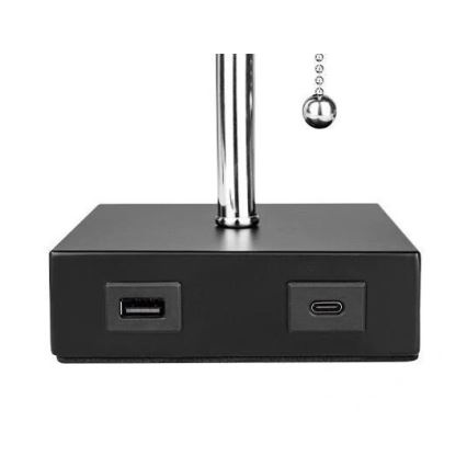 Pöytävalaisin 1xE27/60W/230V kanssa USB Laturi