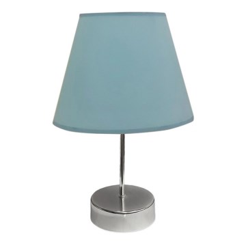 Pöytävalaisin 1xE27/60W/230V sininen/kiiltävä kromi