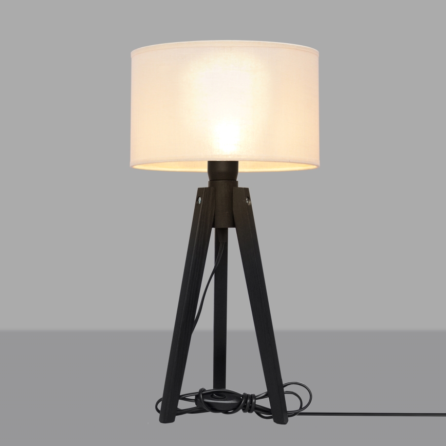 Pöytävalaisin ALBA 1xE27/15W/230V kerma/mänty