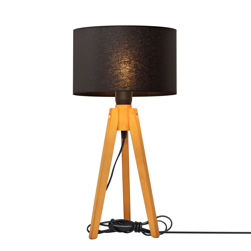 Pöytävalaisin ALBA 1xE27/15W/230V musta/tammi