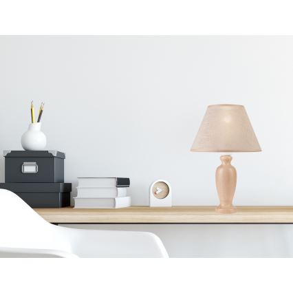 Pöytävalaisin AMFORA 1xE27/60W/230V beige/pyökki