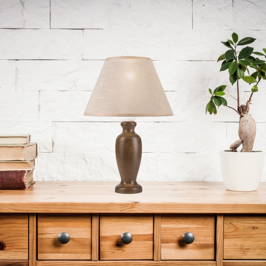 Pöytävalaisin AMFORA 1xE27/60W/230V tummanruskea/pyökki