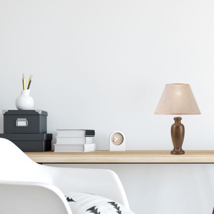 Pöytävalaisin AMFORA 1xE27/60W/230V tummanruskea/pyökki