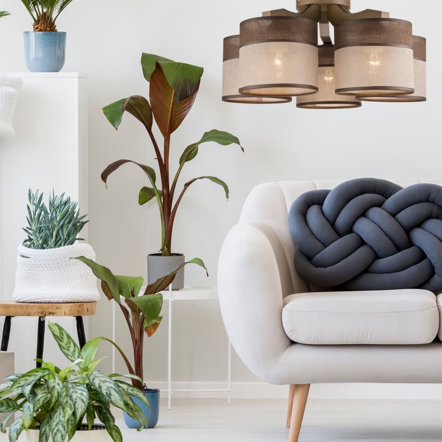 Seinävalaisin ANDREA 5xE27/60W/230V pyökki