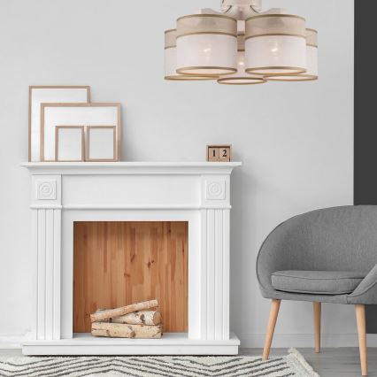 Seinävalaisin ANDREA 5xE27/60W/230V pyökki