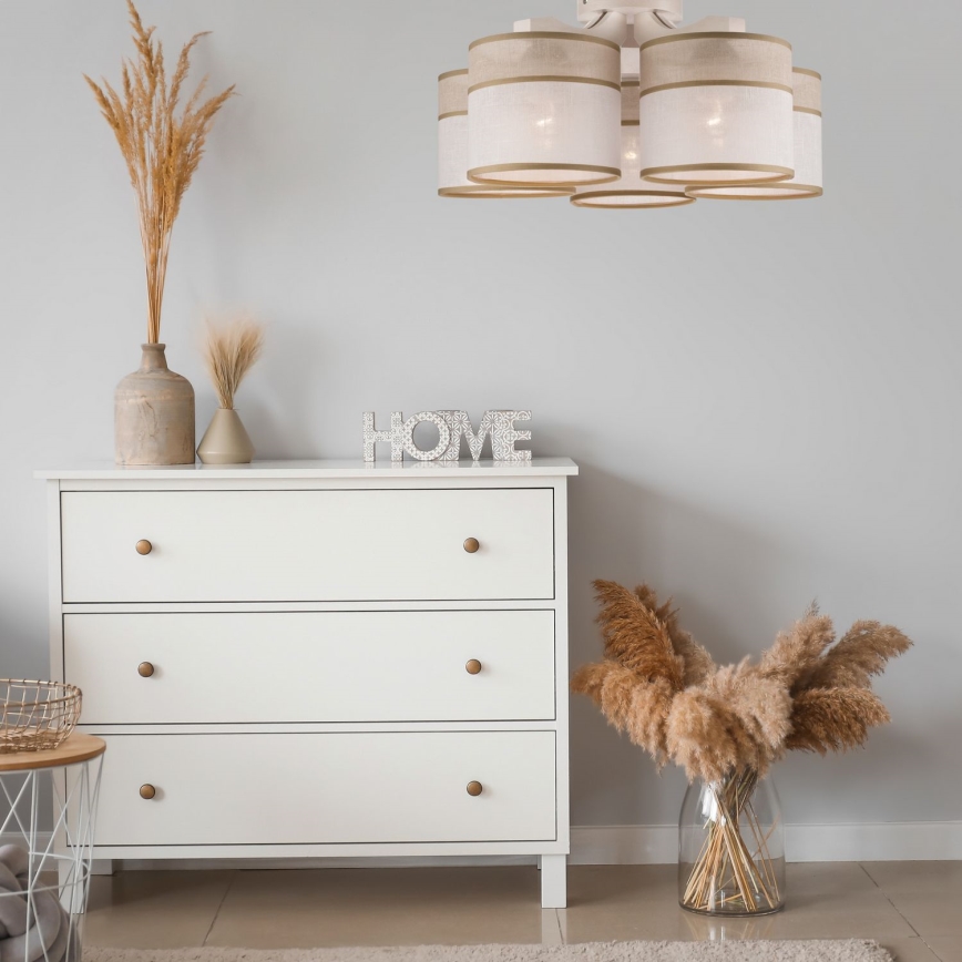 Seinävalaisin ANDREA 5xE27/60W/230V pyökki