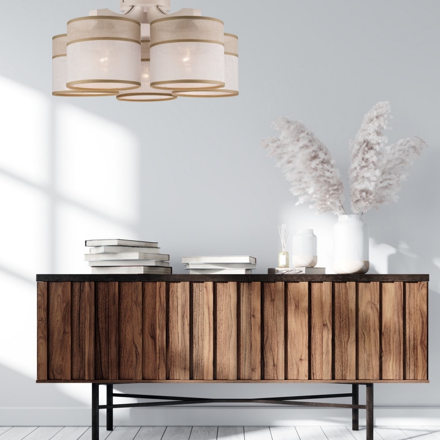 Seinävalaisin ANDREA 5xE27/60W/230V pyökki