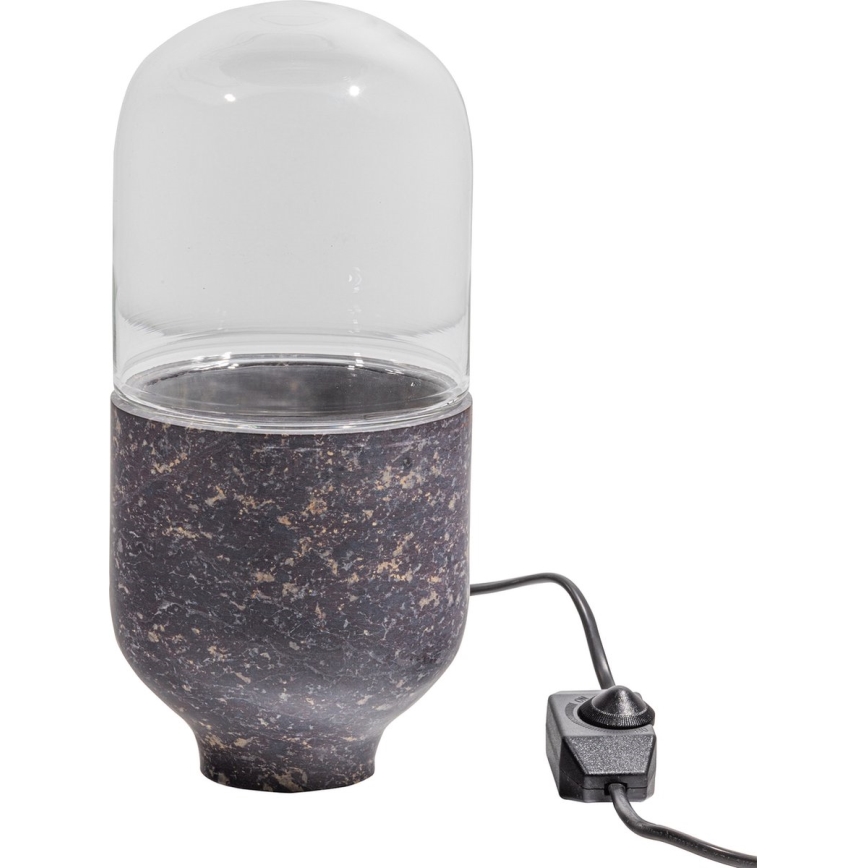 Pöytävalaisin ASEL 1xE27/25W/230V marmori harmaa/ruskea