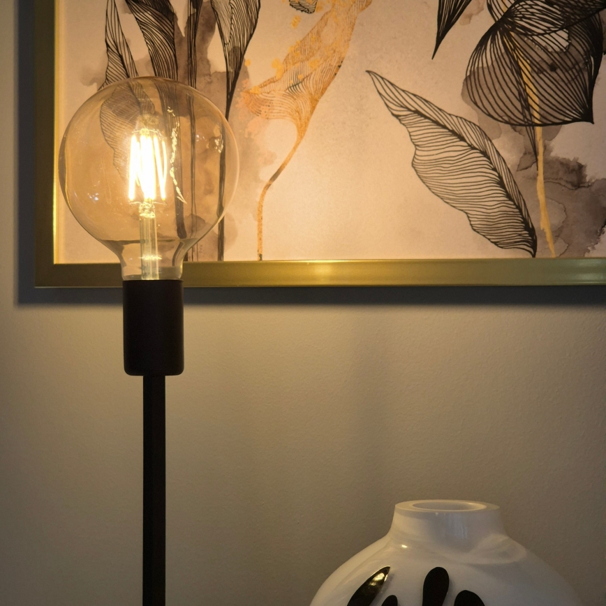 Pöytävalaisin ASTRID 1xE27/60W/230V matta musta