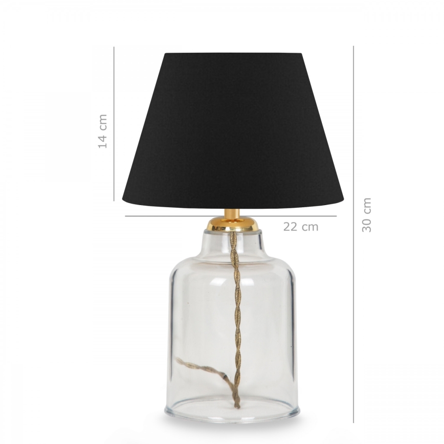 Pöytävalaisin AYD 1xE27/40W/230V musta/kirkas