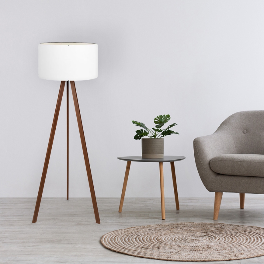 Pöytävalaisin AYD 1xE27/60W/230V valkoinen/ruskea