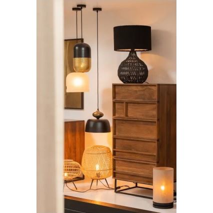 Pöytävalaisin BASICLABEL 1xE27/40W/230V bambu