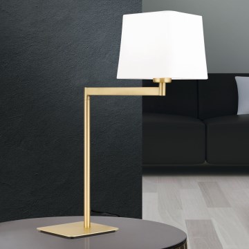 Pöytävalaisin CARLTON 1xE27/40W/230V valkoinen/kulta