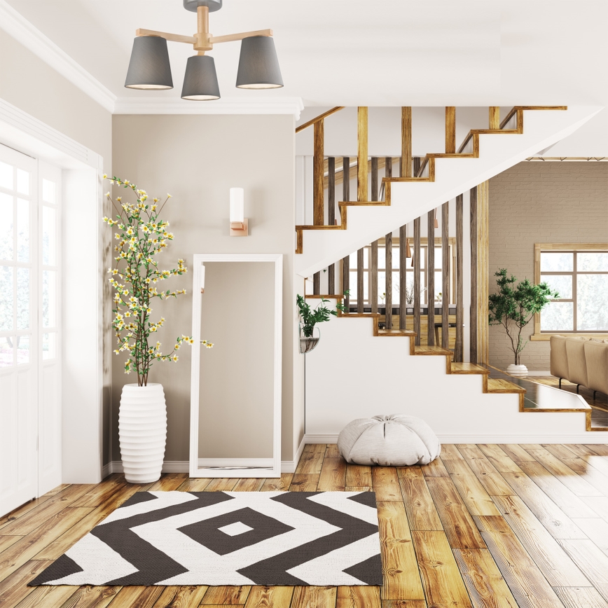 Pinnallinen kattovalaisin ELLIE 3xE27/60W/230V harmaa/pyökki