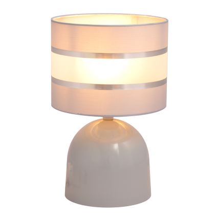 Pöytävalaisin HELEN 1xE27/15W/230V harmaa/hopea