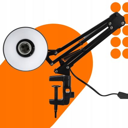 Pöytävalaisin klipsillä 1xE27/60W/230V musta