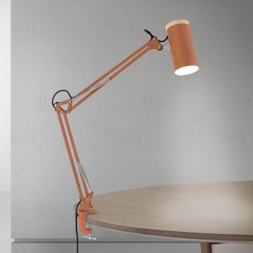 Pöytävalaisin klipsillä GILI 1xE27/40W/230V tiilenpunainen