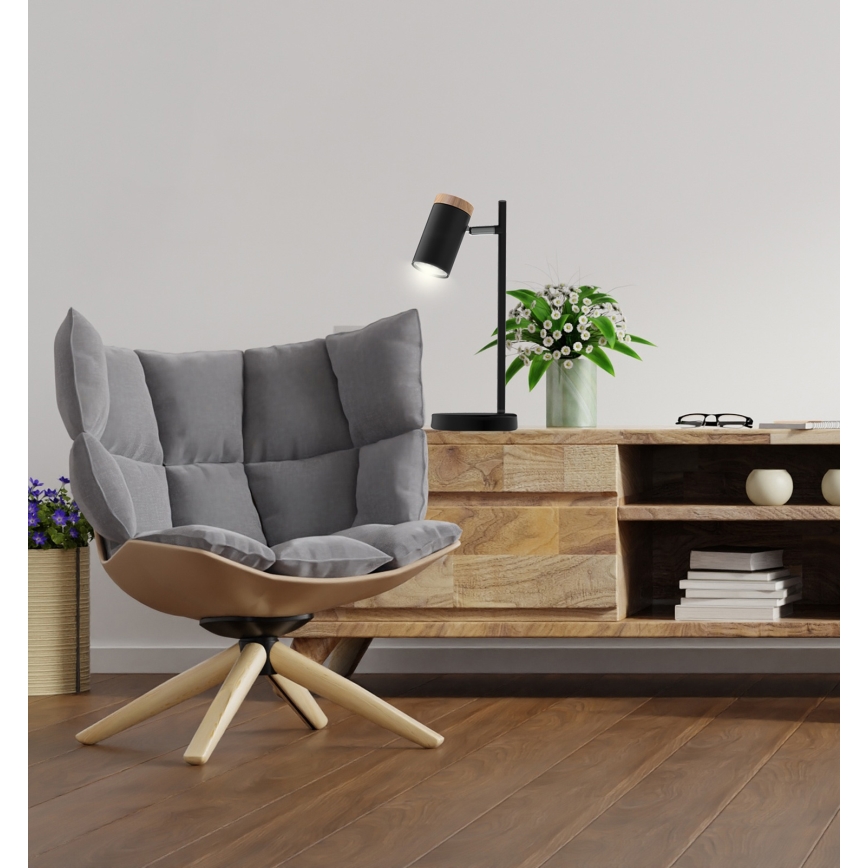 Pöytävalaisin LAGOS 1xGU10/15W/230V musta/ruskea