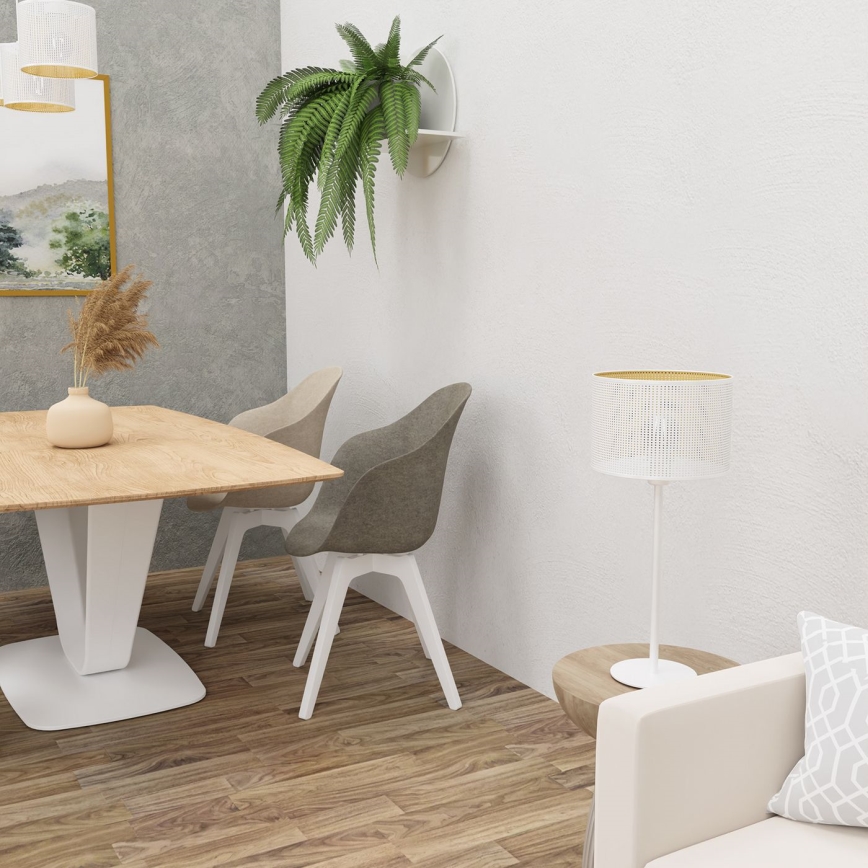 Pöytävalaisin LOFT SHADE 1xE27/60W/230V halk. 25 cm valkoinen/kulta