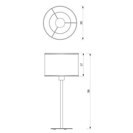 Pöytävalaisin LOFT SHADE 1xE27/60W/230V halk. 25 cm valkoinen/kulta