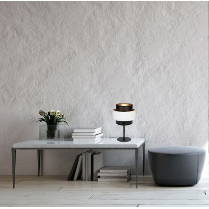 Pöytävalaisin NESS 1xE27/60W/230V musta/valkoinen