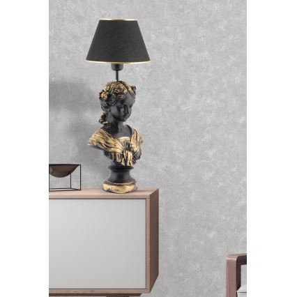 Pöytävalaisin OPELYA 1xE27/40W/230V musta/kulta