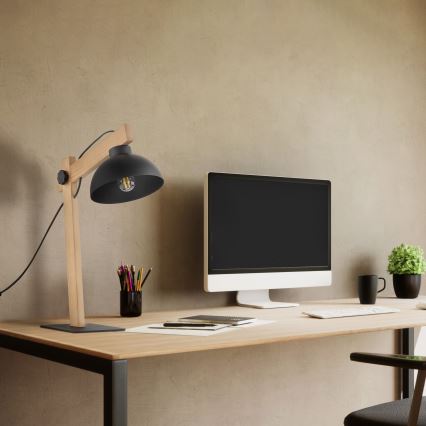 Pöytävalaisin OSLO 1xE27/15W/230V mänty/musta