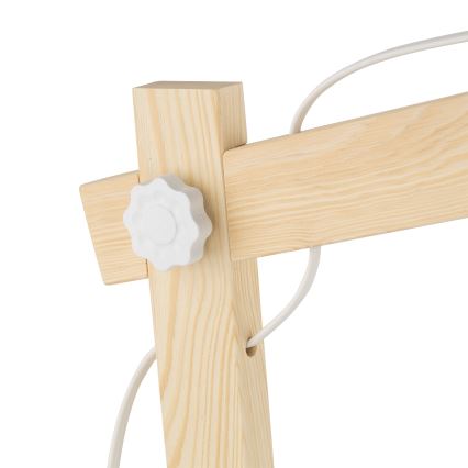 Pöytävalaisin OSLO 1xE27/15W/230V mänty/valkoinen