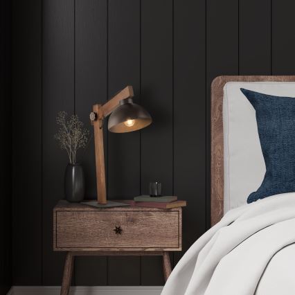 Pöytävalaisin OSLO 1xE27/15W/230V saksanpähkinä/ruskea