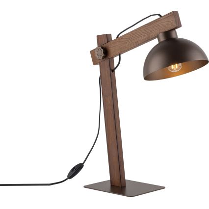 Pöytävalaisin OSLO 1xE27/15W/230V saksanpähkinä/ruskea