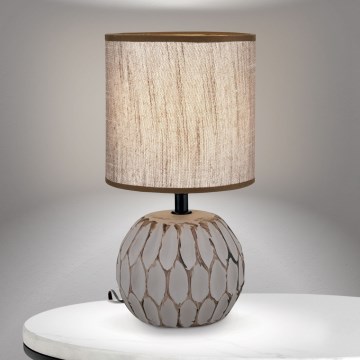 Pöytävalaisin PINIA 1xE14/25W/230V keramiikka beige/harmaa