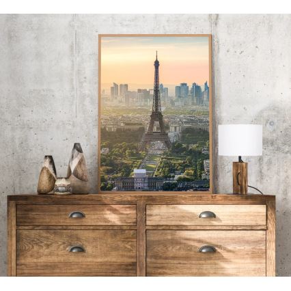 Pöytävalaisin PINUS 1xE27/40W/230V valkoinen/puu