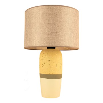 Pöytävalaisin RAMZES 1xE27/40W/230V beige/keltainen