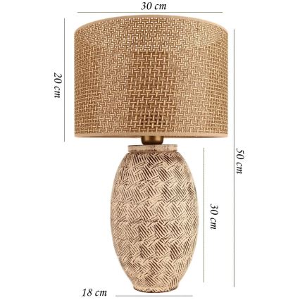 Pöytävalaisin RAMZES 1xE27/40W/230V beigen värinen