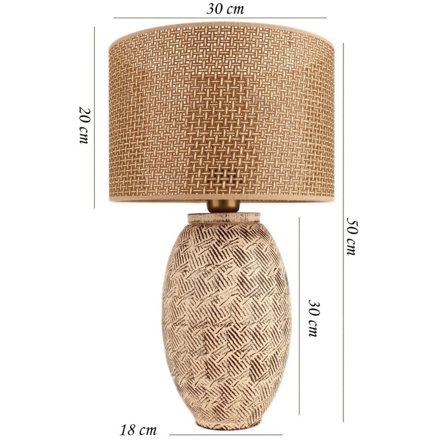 Pöytävalaisin RAMZES 1xE27/40W/230V beigen värinen