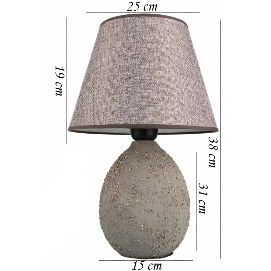 Pöytävalaisin RAMZES 1xE27/40W/230V harmaa
