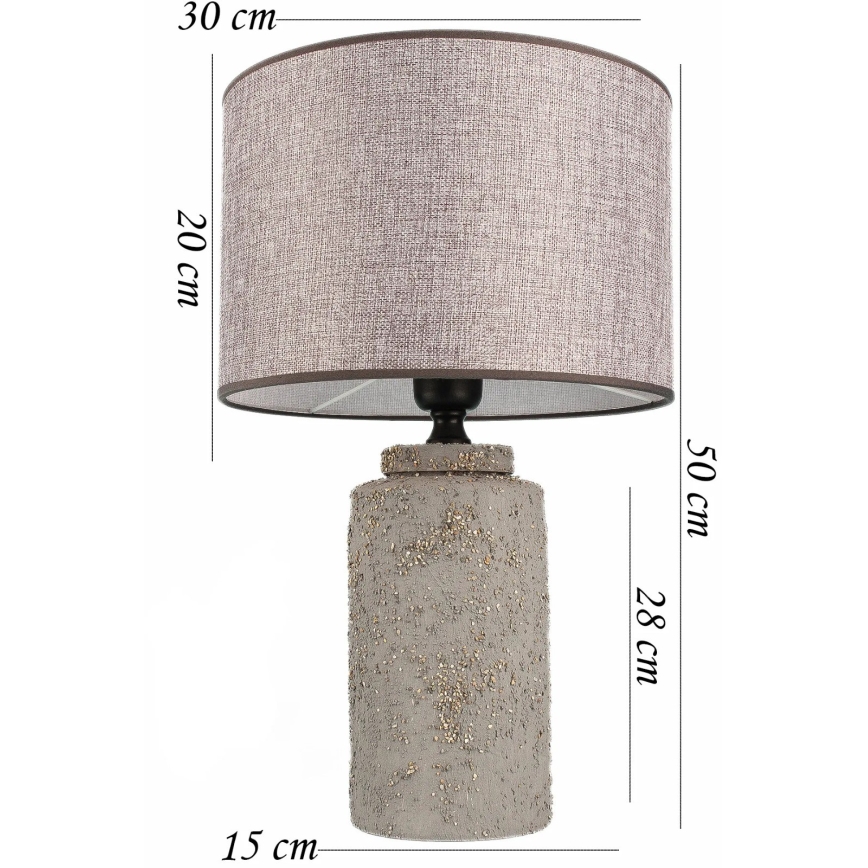 Pöytävalaisin RAMZES 1xE27/40W/230V harmaa