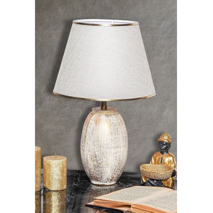 Pöytävalaisin RAMZES 1xE27/40W/230V kerma/kultainen