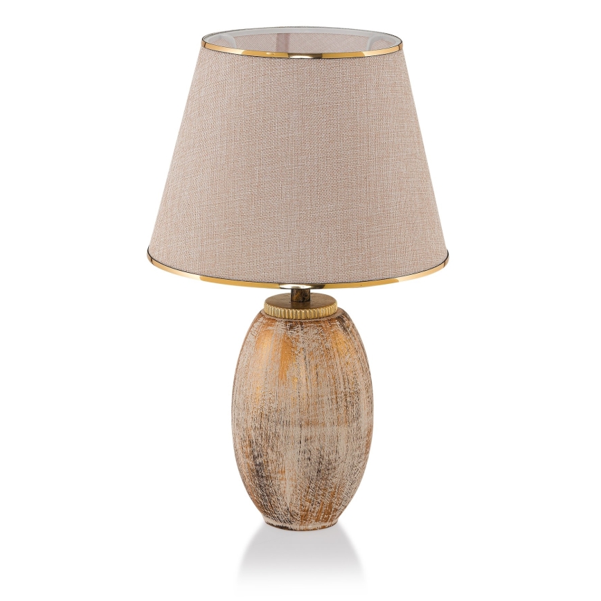 Pöytävalaisin RAMZES 1xE27/40W/230V kerma/kultainen