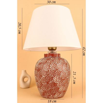 Pöytävalaisin RAMZES 1xE27/40W/230V kerma/punainen