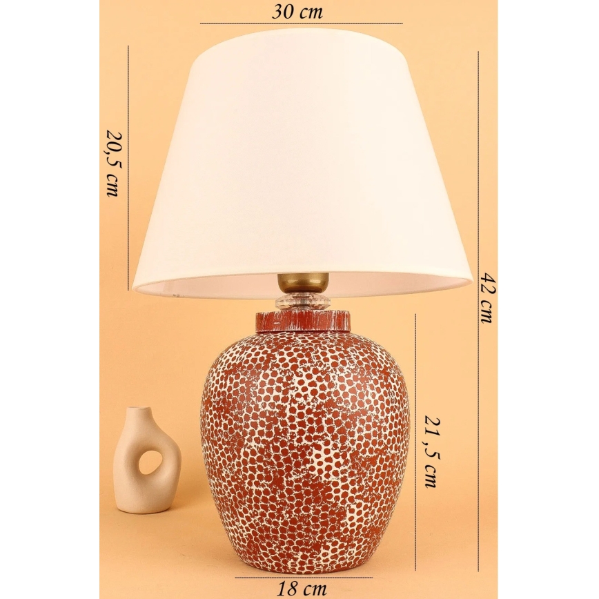 Pöytävalaisin RAMZES 1xE27/40W/230V kerma/punainen
