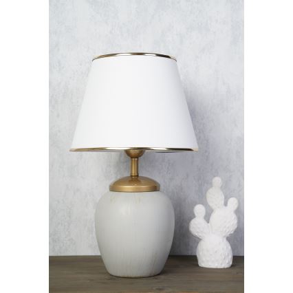 Pöytävalaisin RAMZES 1xE27/40W/230V valkoinen/harmaa