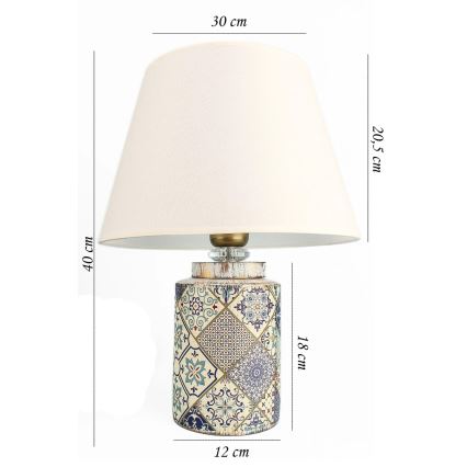 Pöytävalaisin RAMZES 1xE27/40W/230V valkoinen/harmaa