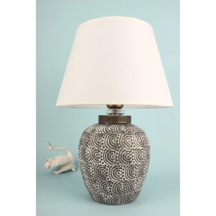 Pöytävalaisin RAMZES 1xE27/40W/230V valkoinen/harmaa