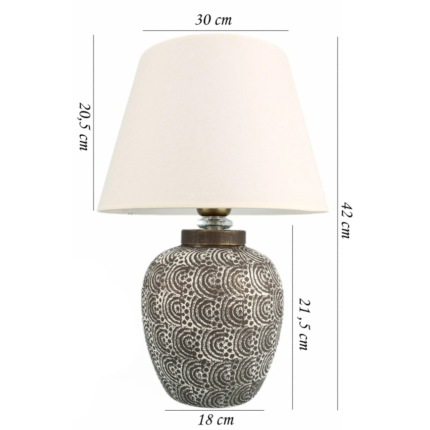 Pöytävalaisin RAMZES 1xE27/40W/230V valkoinen/harmaa